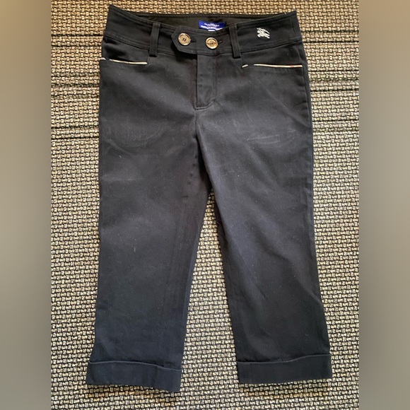 Burberry Nova Check Black Capri Jeans🔥🖤 RARE/Upscale Detailng🔥26” Waist/SMALL - Picture 4 of 12